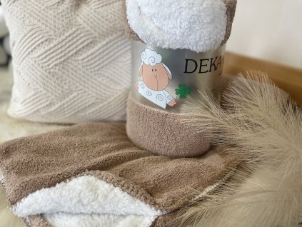 Deka mikroplyš s beránkem Sleepwell COZY oříšková 150x200 cm
