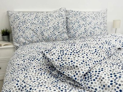 Povlečení bavlna deluxe kamínky modré