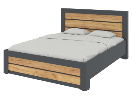 Postel, 160 x 200 cm "NEW SYSTEM" (Barva antracit + bílá)