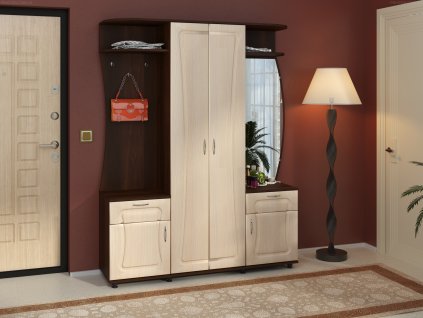 Předsíňová stěna BRIZ MDF (Barva antracit + bílá)