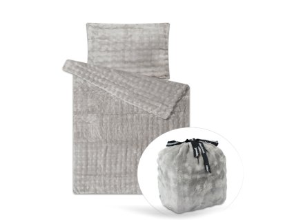 povlečení mikroplyš obláčky šedé