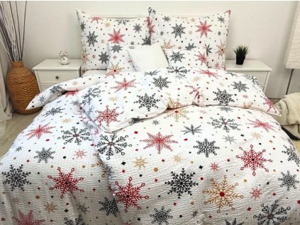 krepové povlečení vločky červené kopie