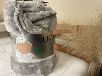 Deka mikroplyš Sleepwell 3D efekt obláčky světle šedá 150x200cm