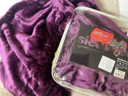 Prostěradlo mikroflanel sleepwell tmavě fialové  90x200x25cm - TOP kvalita