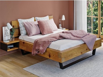 Dvoulůžko masiv smrk CURBY kov