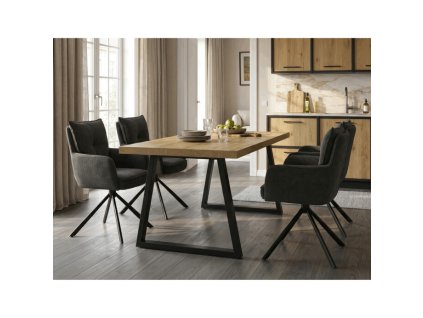 Jídelní stůl rozkládací 160 240x90 cm, lamino, dub, HT R5624 OAK