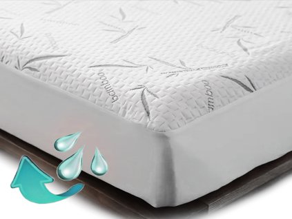 bambusový chránič nepropustný s lemem šedý