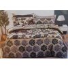 Ložní povlečení bavlna hnědé květy sada 2+2 140x200 cm +70x90 cm