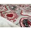 Deka mikroplyš s beránkem vánoční srdce patchwork 150x200cm