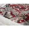 Deka mikroplyš s beránkem vánoční srdce patchwork 150x200cm