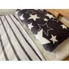 Povlečení mikroplyš /mikroflanel hvězdy/pruh tmavě šedé oboustranné 140x200cm,70x90cm
