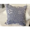 Povlak na polštář gobelín vánoční vločky modrý 45x45cm
