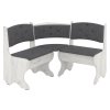 Rohová lavice BOJARIN (Barva antracit, Materiál koženka - bílá)