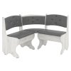 Rohová lavice BOJARIN (Barva antracit, Materiál koženka - bílá)