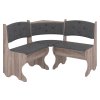Rohová lavice BOJARIN (Barva antracit, Materiál koženka - bílá)