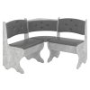 Rohová lavice BOJARIN (Barva antracit, Materiál koženka - bílá)