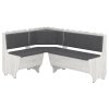 Rohová lavice GRAF (Barva antracit, Materiál koženka - bílá)