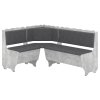 Rohová lavice GRAF (Barva antracit, Materiál koženka - bílá)