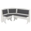 Rohová lavice IMPEROR (Barva antracit, Materiál koženka - bílá)