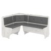 Rohová lavice PREZIDENT (Barva antracit, Materiál koženka - bílá)