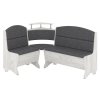 Rohová lavice SENATOR (Barva antracit, Materiál koženka - bílá)