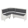 Rohová lavice FARAON (Barva antracit, Materiál koženka - bílá)