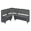 Rohová lavice FARAON (Barva antracit, Materiál koženka - bílá)