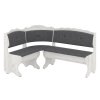 Rohová lavice CEZAR (Barva antracit, Materiál koženka - bílá)