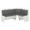 Rohová lavice FRANT (Barva antracit, Materiál koženka - bílá)