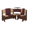 Rohová lavice KNEZ (Barva antracit, Materiál koženka - bordó + káva)