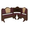 Rohová lavice KORNET (Barva antracit, Materiál koženka - bordó + káva)