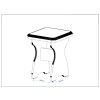 Taburet T-1 (Barva antracit, Materiál koženka - bílá)