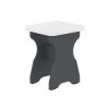 Taburet T-1 (Barva antracit, Materiál koženka - bílá)