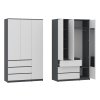 Šatní skříň H III "NEW SYSTEM" (Barva antracit + bílá)