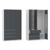 Šatní skříň H III "NEW SYSTEM" (Barva antracit + bílá)
