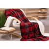 deka s beránkem kostka červená vánoční