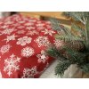 Povlečení bavlna Kvalitex vánoční vločky červené