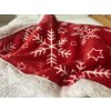 Deka mikroplyš s beránkem vánoční vločky červená 150x200cm