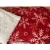 Deka mikroplyš s beránkem vánoční vločky červená 150x200cm