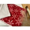 Deka mikroplyš s beránkem vánoční vločky červená 150x200cm