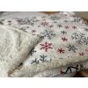 Deka mikroplyš s beránkem vánoční vločky bílá 150x200cm