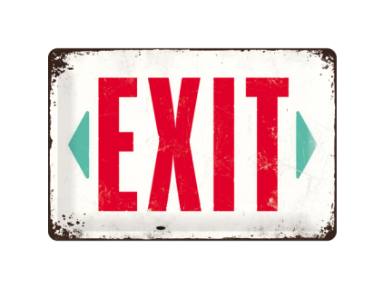 Plechová cedule - Exit