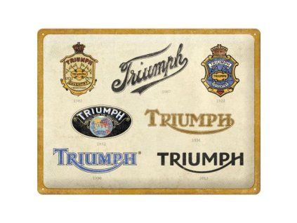 Plechová cedule: Triumph Logo Evolution - 40x30 cm
