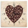 Hodiny na zeď Coffee Bean Heart