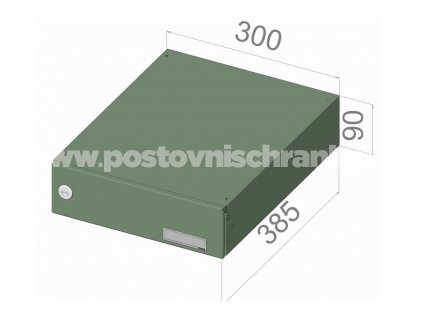 poštovní schránka B049 (rovná -snížený model) - 300 x 90 x 385