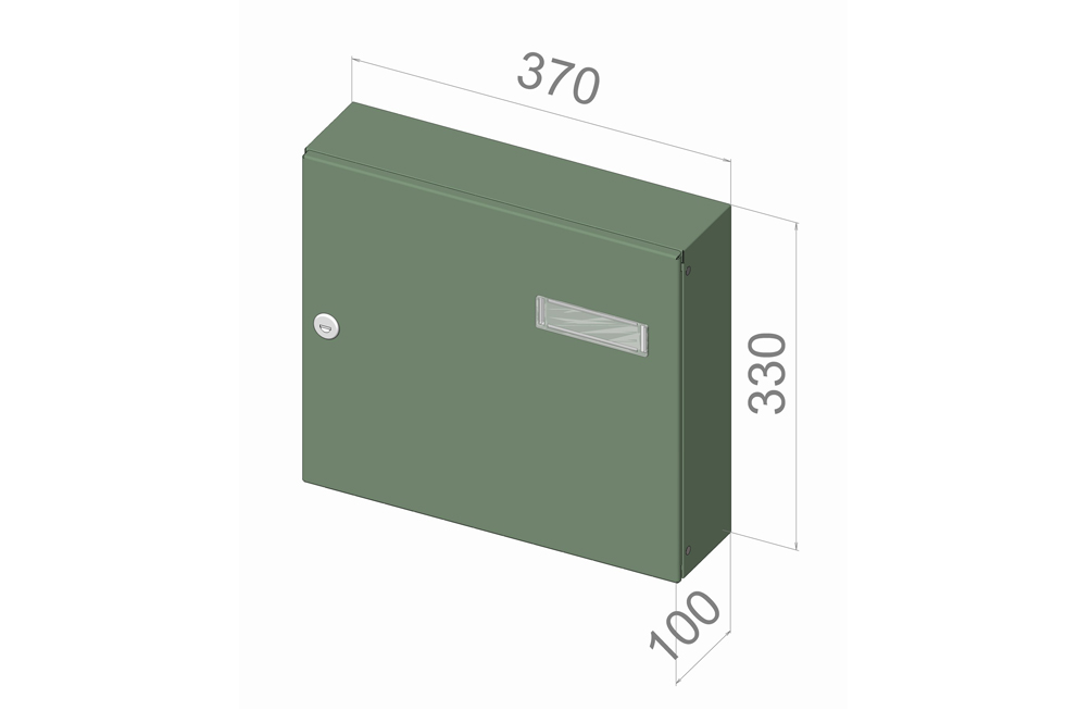 poštovní schránka A04 (hloubka jen 100mm) - 370 x 330 x 100