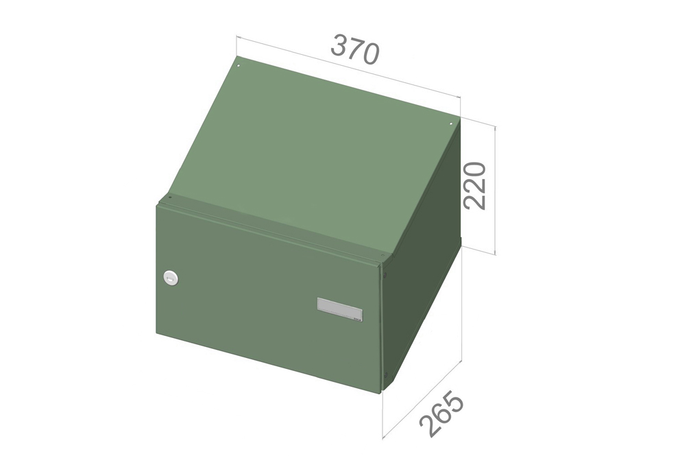 poštovní schránka D247 (šikmá -malá hloubka) - 370 x 220 x 265 - VELKOKAPACITNÍ TYP