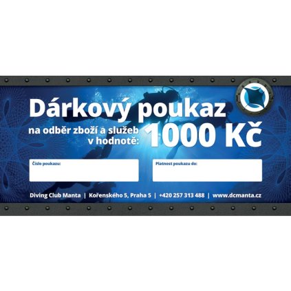 mantaclub poukaz 1000