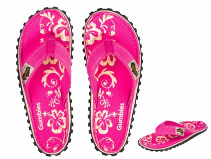 LETNÍ OBUV, ŽABKY GUMBIES ISLANDER - PINK/HIBISCUS, RŮŽOVÉ/ DÁMSKÉ