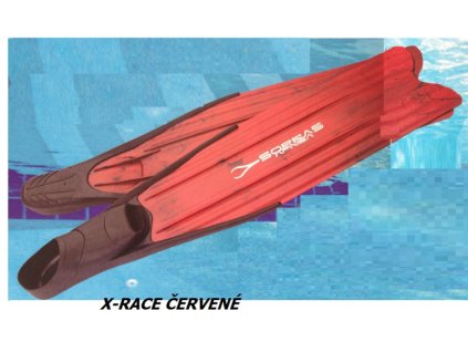 POTÁPĚČSKÉ PLOUTVE ČERVENÉ PRO FREEDIVING I PRO POTÁPĚNÍ S BOTKOU X-RACE SOPRASSUB